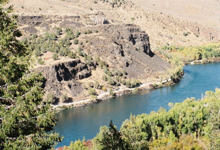 [Snake River with canyon wall on left side.]